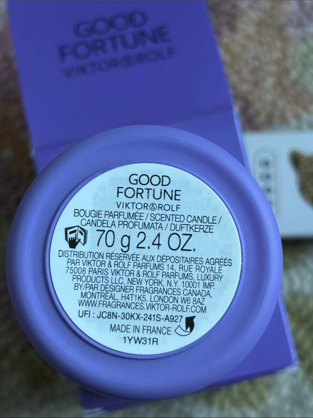 Viktor & Rolf NWT Good Fortune Scented candle Travel friendly 2.4 oz
